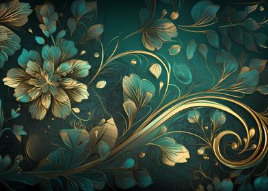 Teal and golden background