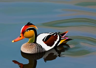 A beautiful mandarin duck