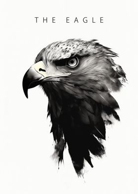 Minimalist Eagle Ink Wash