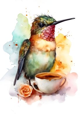 Hummingbird with coffee