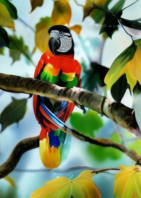 A colorful parrot