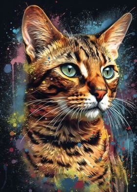 Bengal cat painting