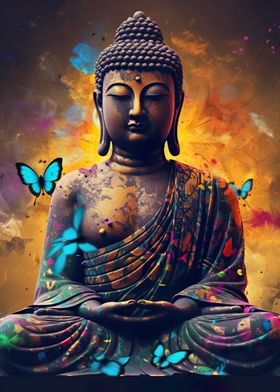 Buddha Cyberpunk Butterfly