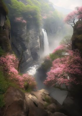 Misty Sakura Falls 2