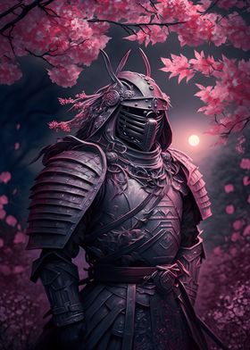 Samurai in moonlight