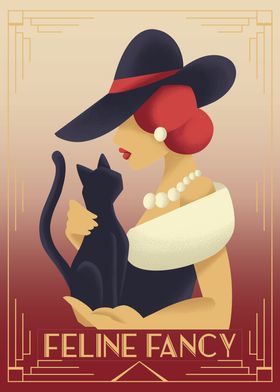 Art Deco Cat Mom Gift