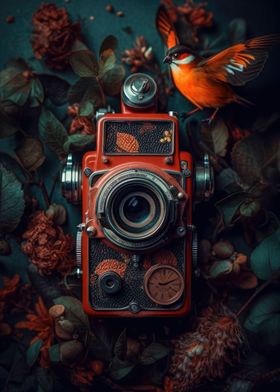 Old Vintage Camera Birds