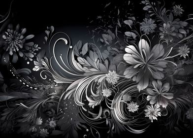 Monochromatic floral art