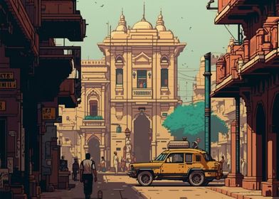 New Delhi 02 Pixel art