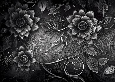 Monochromatic floral art