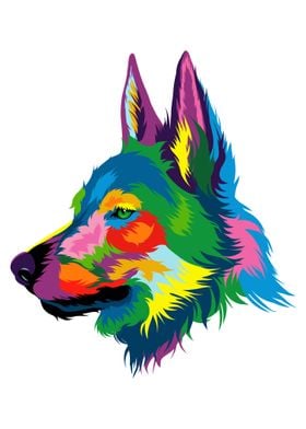 Wolf head portrait