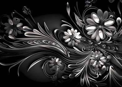 Monochromatic floral art