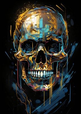 Skull graffiti art design