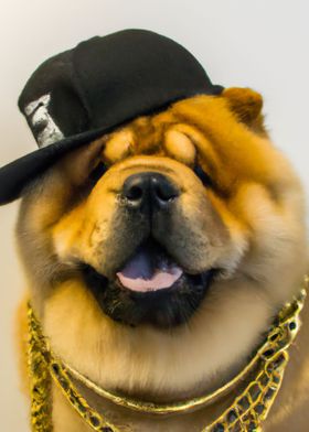 Cool Dog with Cap