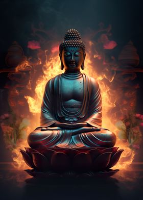 Buddha Lotus Flames