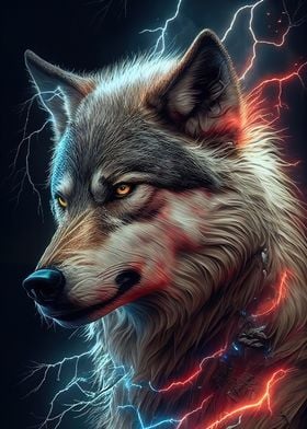 Angry Wolf Face Animal