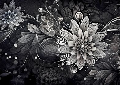 Monochromatic floral art