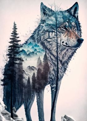 wolf and the winter forest