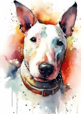 Bull Terrier Watercolor