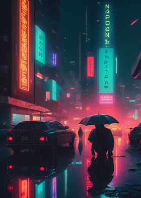 Cyberpunk City Retro