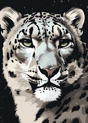 Vector Snow Leopard