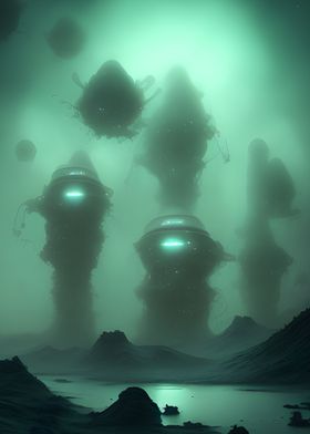 Eerie Mining Towers