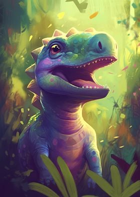 Happy Dino in the jungle