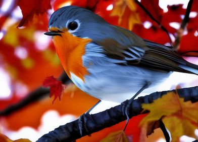 A colorful robin bird