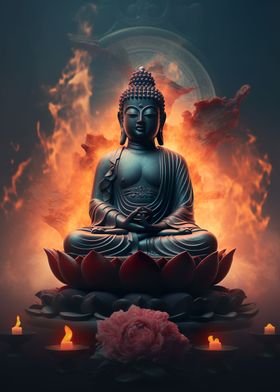 Buddha Lotus Fire