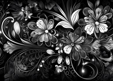 Monochromatic floral art