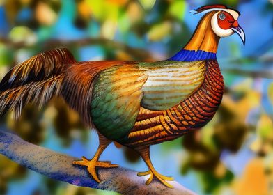 A colorful pheasant bird