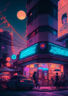 Cyberpunk City Street