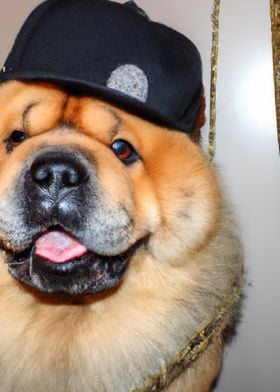 Cool Dog with Cap