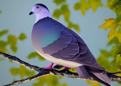 A beautiful pigeon on tree