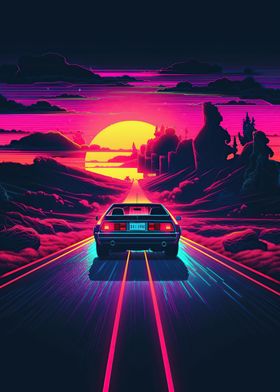 Retro Car Vaporwave