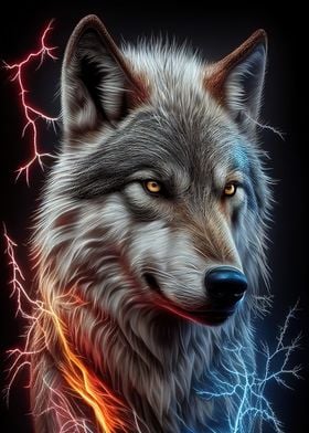 Angry Wolf Face Animal