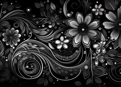 Monochromatic floral art