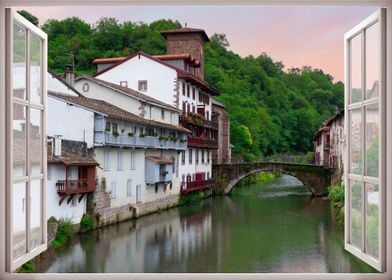 Window view town france