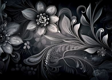 Monochromatic floral art