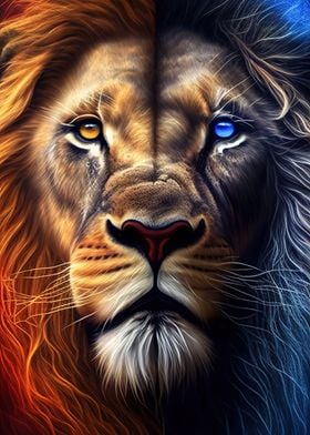 Colorful Lion Animals