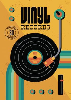 80s retro music vinyl disc