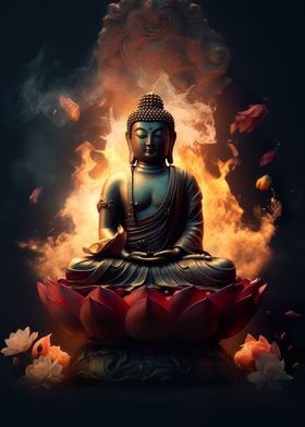 Buddha Lotus Flamming