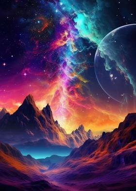 Psychedelic Sky Mountains