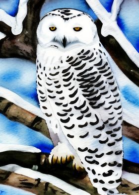 A beautiful snowy owl