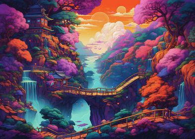 Fantasy colorful landscape