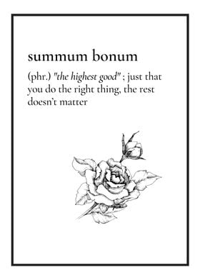Summum Bonum Phrase