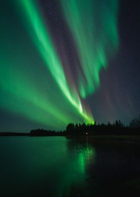 Reflection of the aurora