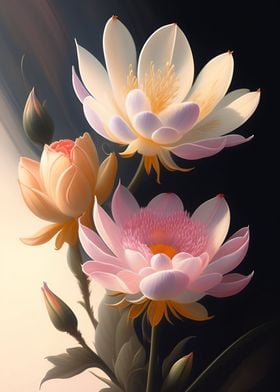 Digital painting flowers