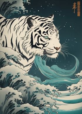 Vintage Tiger Great Wave