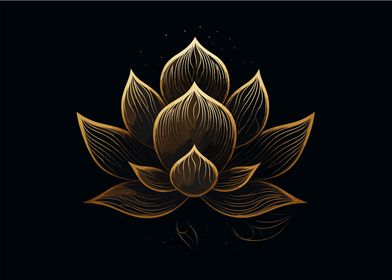 Golden lotus bloom
